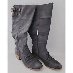 AMS Confidence-6 Black Knee-High 15" Boots Size 9 - 1.5" Heel